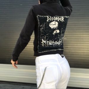 Vintage punk patch metal hoodie sweatshirt